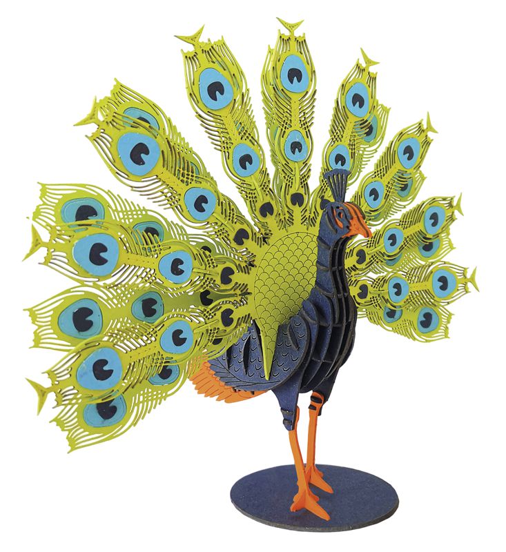 3D Modell Pfau, Bausatz aus Spezialkarton, gelasert