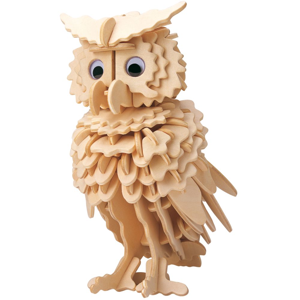 Holzbausatz Eule, Gespettos Owl, 3D Konstruktionspuzzle aus Holz