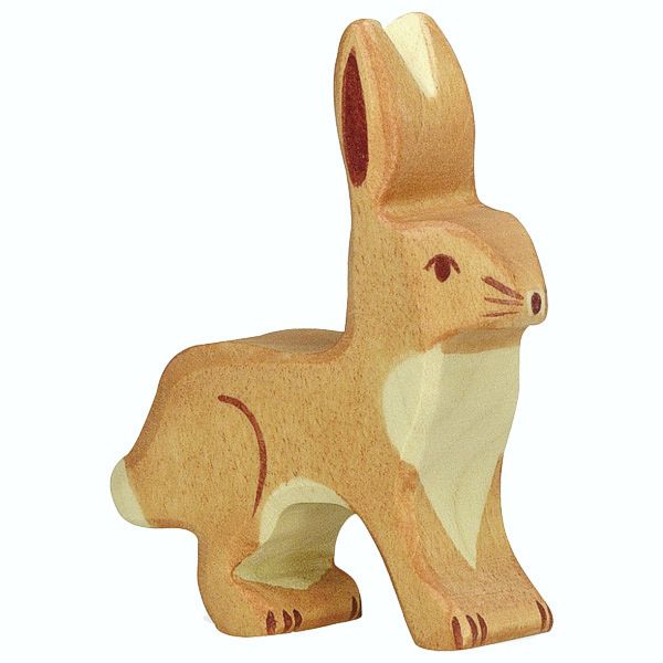 Holztiger Spielfigur Hase, Ohren hoch