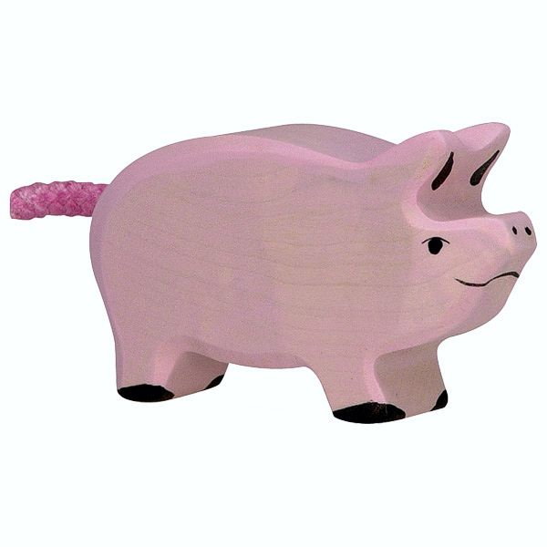 Holztiger Spielfigur Ferkel