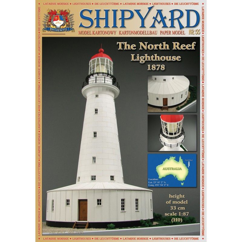 Modellbaubogen vom North Reef Leuchtturm Maßstab 1:87 (H0)