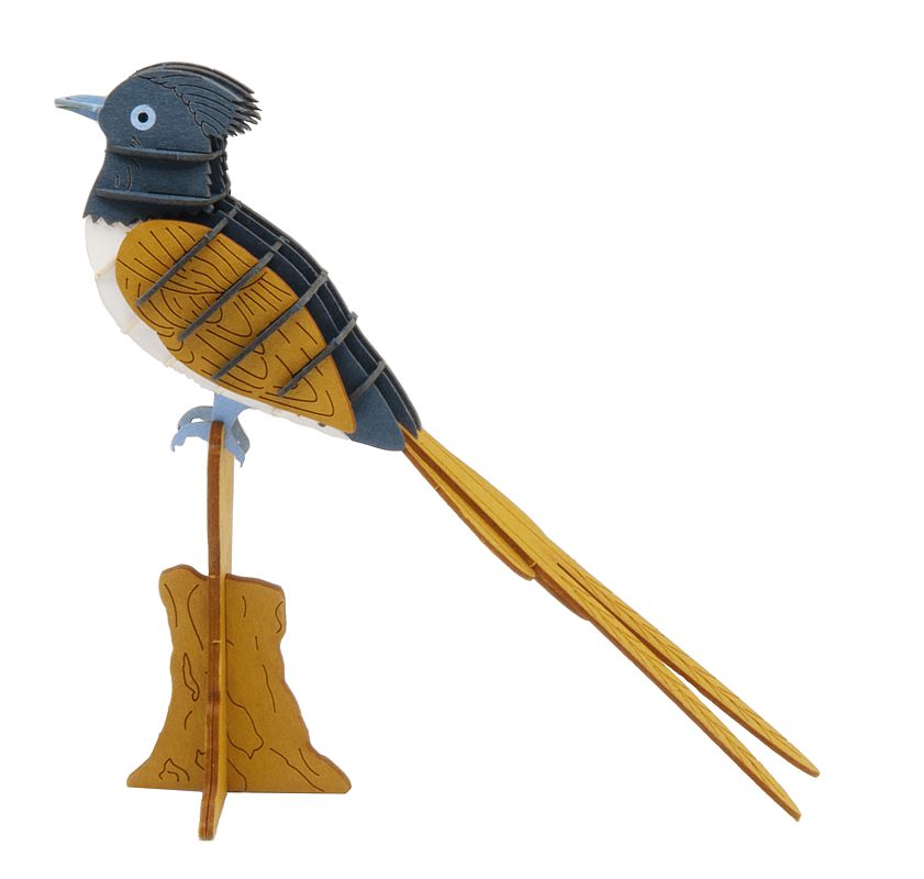 3D Modell Paradiesvogel, Bausatz aus Spezialkarton, gelasert
