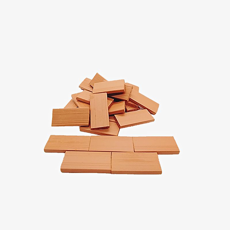 Bodenplatten, Dachplatten, Treppenstufen, 25 Stk. Miniaturziegel aus Ton