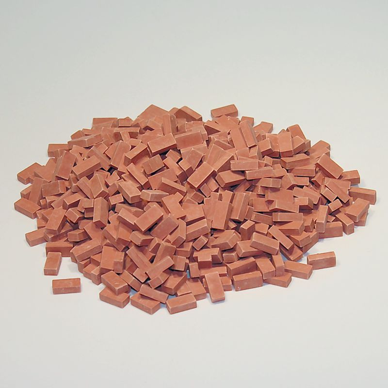 Miniaturmauersteine, Ziegelsteine M 1:24 - ziegelrot hell, 800 Stk.
