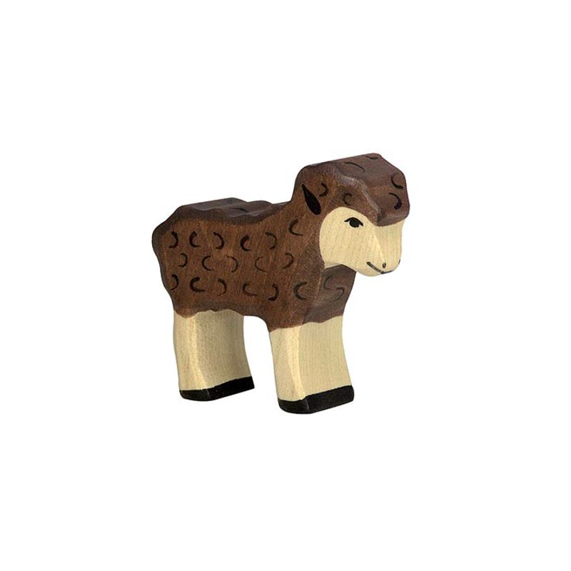 GK80078 Holztiger Spielfigur Lamm, schwarz