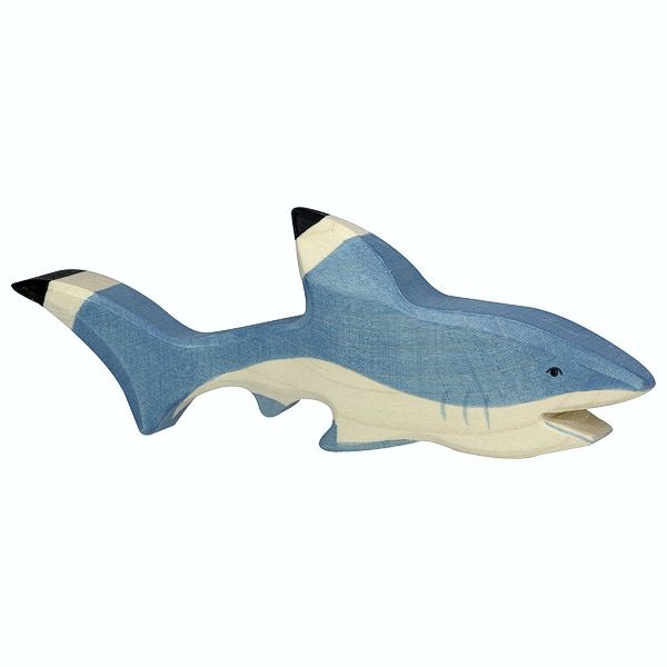 Holztiger Spielfigur Hai