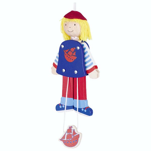 Hampelfigur Pirat, aus Holz,