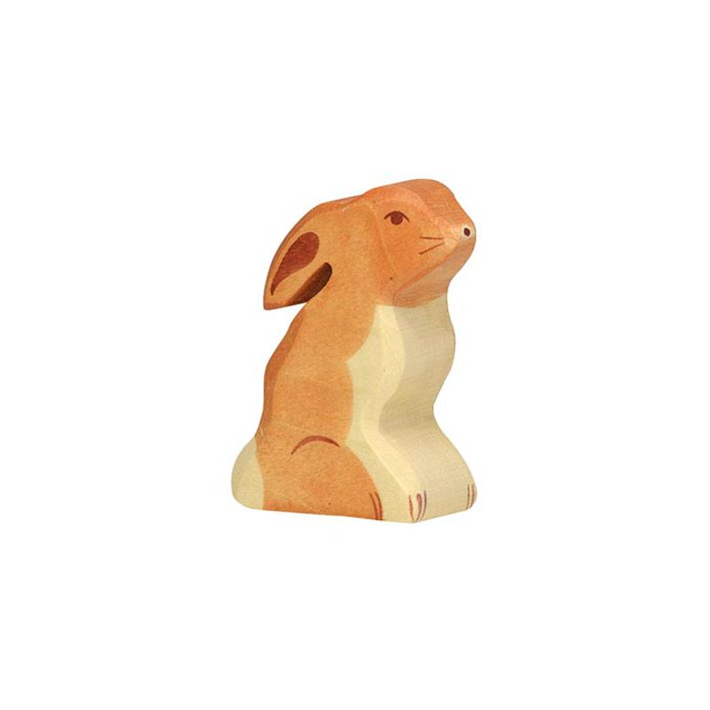 Holztiger Spielfigur Hase, sitzend
