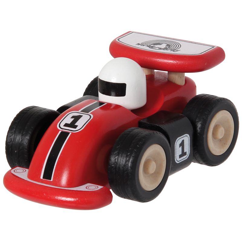BAR112052 Racing Car, rotes Rennauto aus Holz