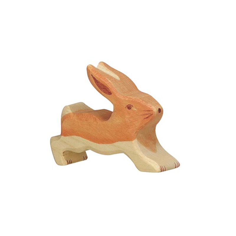 GK80101 Holztiger Spielfigur Hase,  klein, laufend