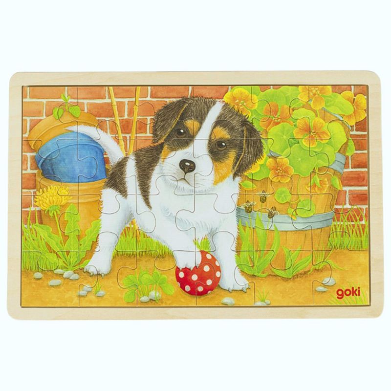 Einlegepuzzle Kleiner Hund, aus Holz