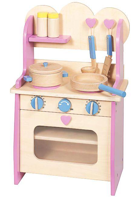 Spielküche, Kinderküche aus Holz, mit Zubehör