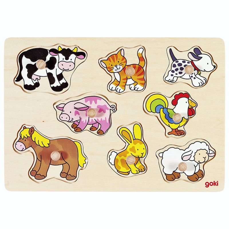 gk57873 Steckpuzzle Bauernhof VII, 8 Teile aus Holz