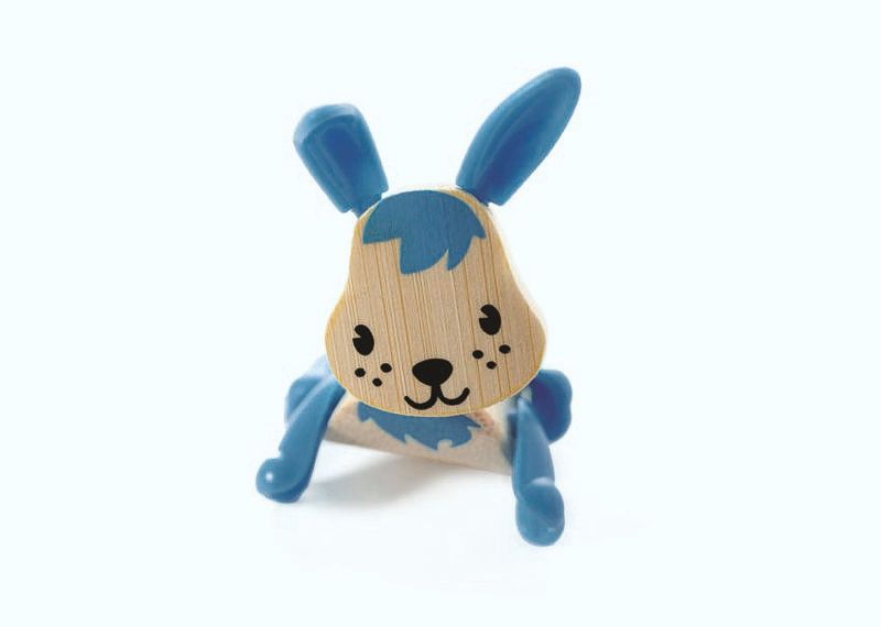 Tierfigur Kaninchen, aus Bambus und Kunststoff