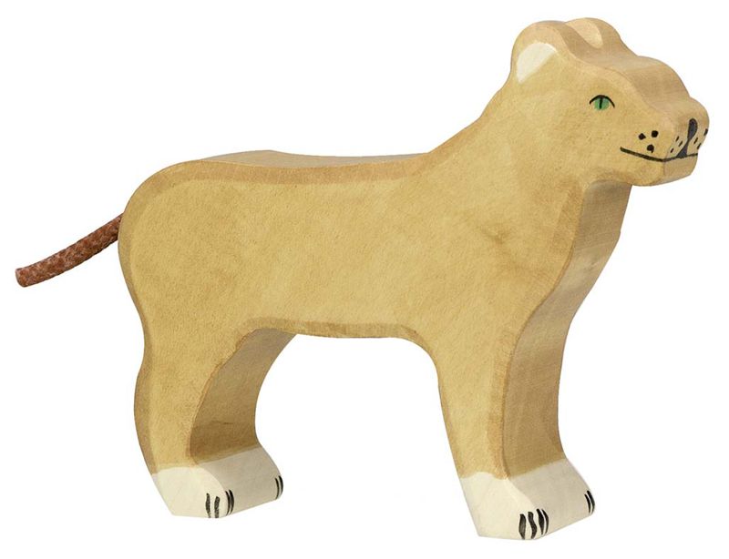 Holztiger Spielfigur Löwin