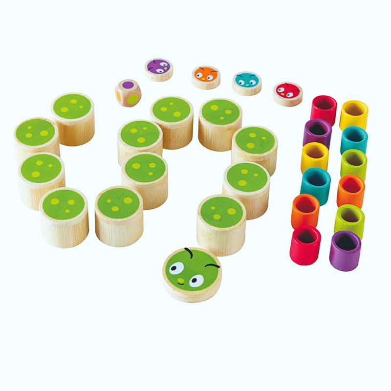 Raupen-Memo für 2 - 4 Spieler, Bambusholz