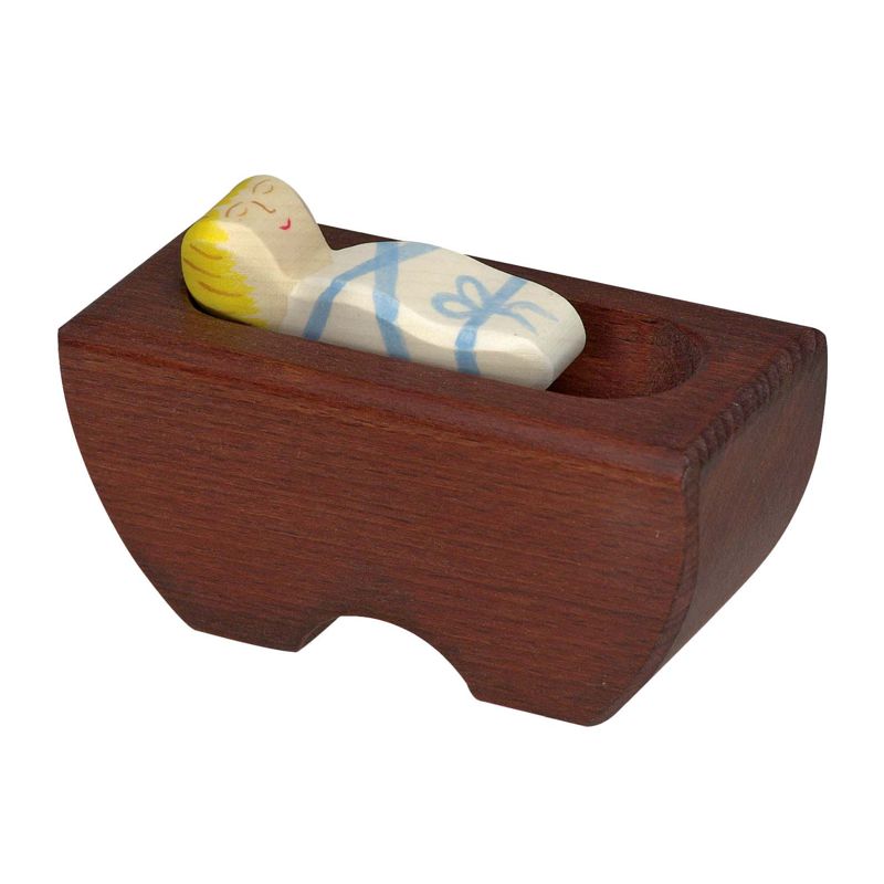 Holztiger Krippenfigur Jesuskind 2 in Krippe