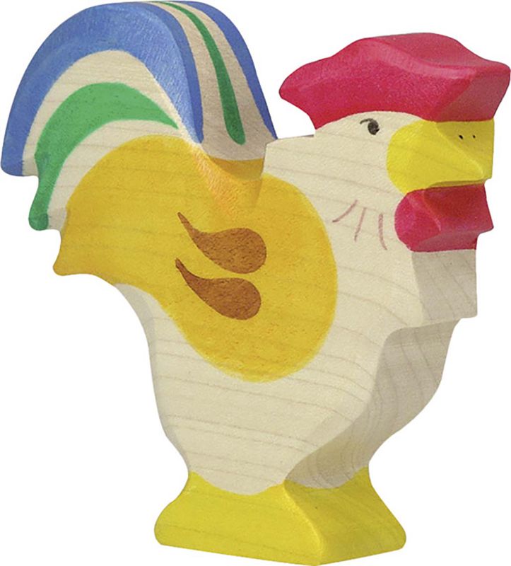 Holztiger Spielfigur Hahn