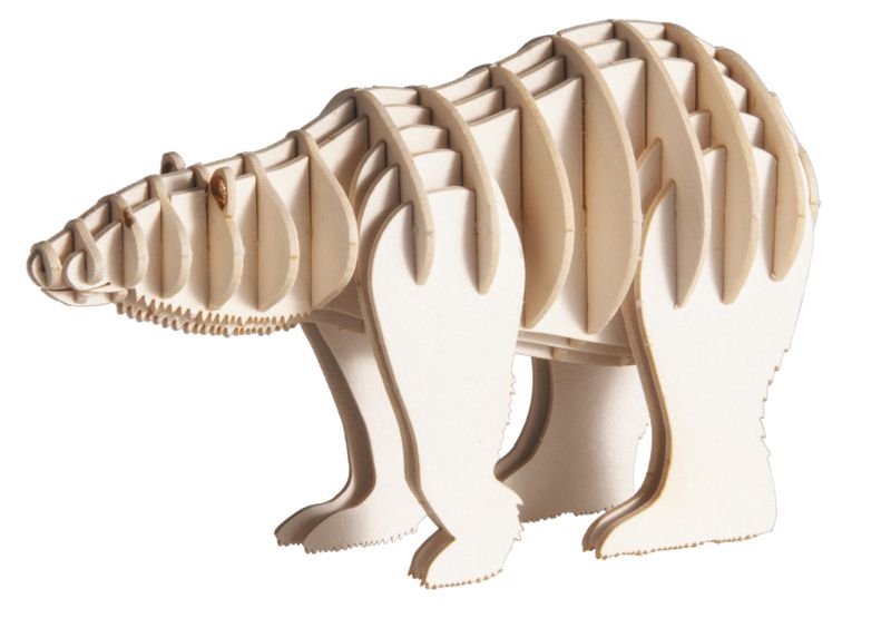3D Modell Eisbär, 3D Bausatz aus Spezialkarton, gelasert