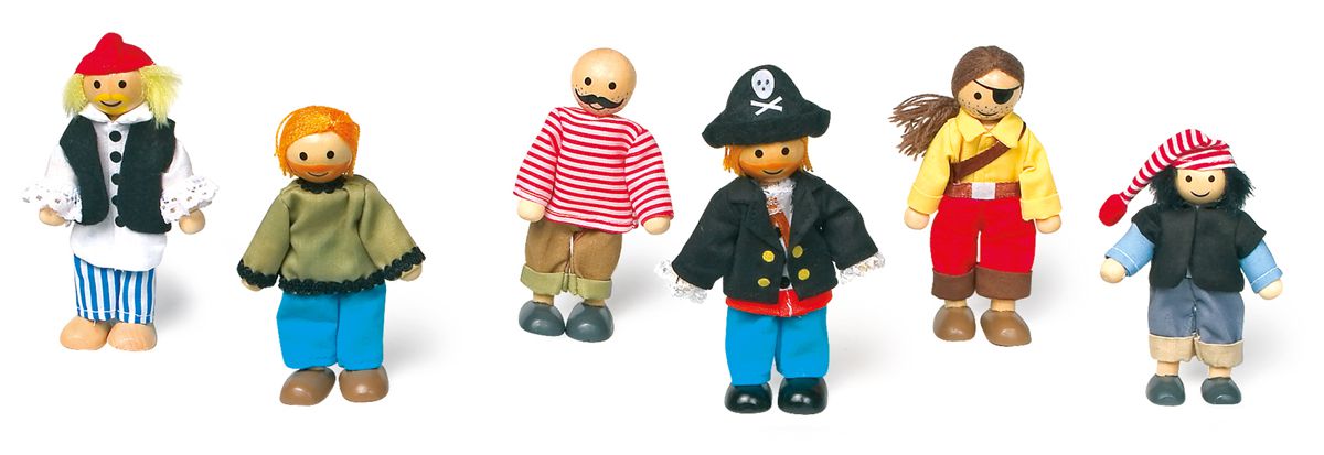 Biegepuppen Piraten im 6er Set