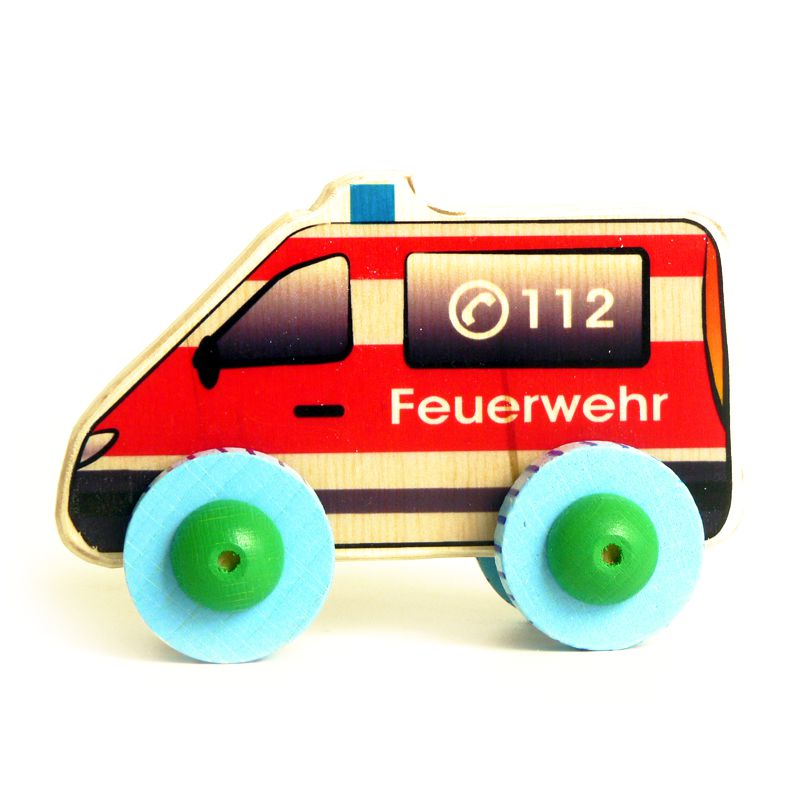 he19860 Hess Holzspielzeug Rolli Feuerwehr