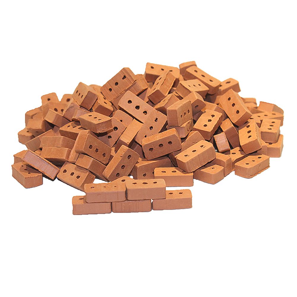 Gero/Hollow Brick, Miniaturziegel, Mauersteine aus Ton, M 1:20, 150 Stück