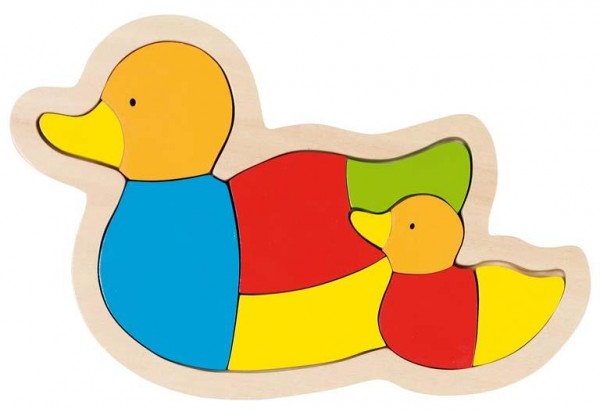Goki Einlegepuzzle Entenfamilie, Holz
