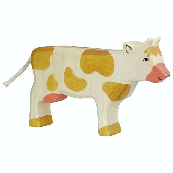 Holztiger Spielfigur Kuh, stehend, braun