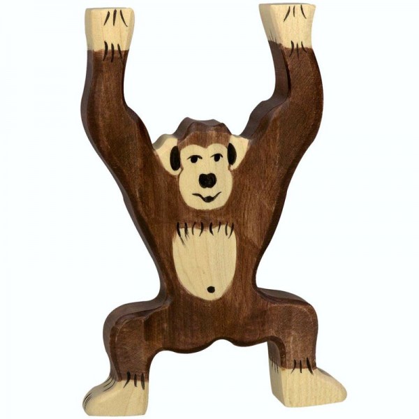 Holztiger Spielfigur Schimpanse, stehend