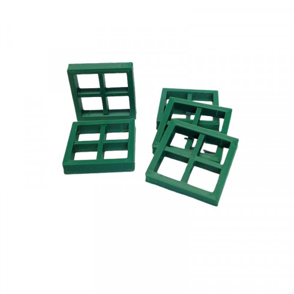 Fenster grün, quadratisch, Modellbauzubehör, 5 Stk. aus Kunststoff