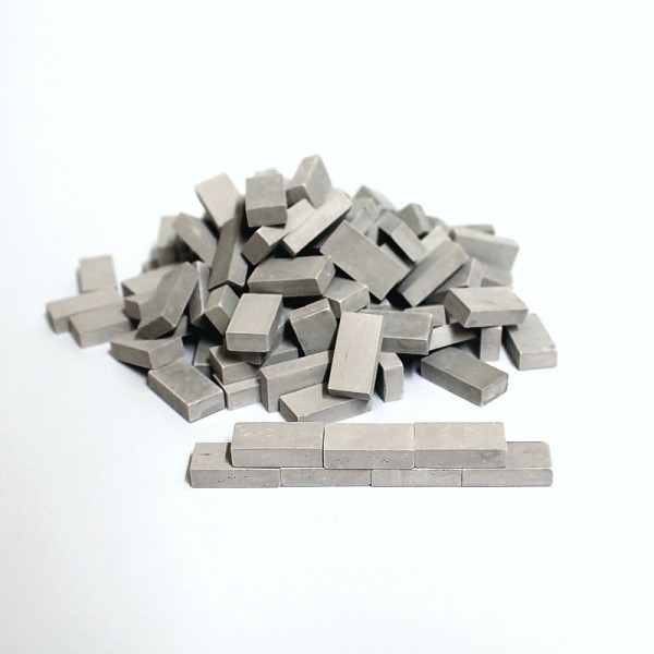 Miniaturmauersteine, Ziegelsteine M 1:12 - grau hell, 100 Stk.